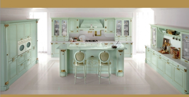 Кухня Tomassi Belle Epoque verde flow/patina oro
